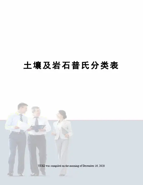 土壤及岩石普氏分类表