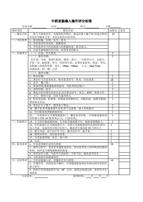 中药直肠滴入的操作流程