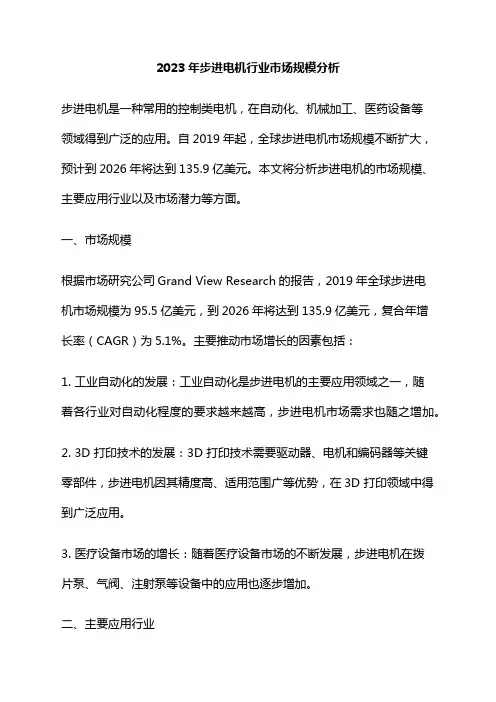 2023年步进电机行业市场规模分析