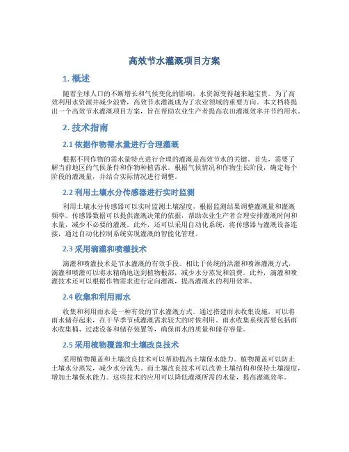高效节水灌溉项目方案