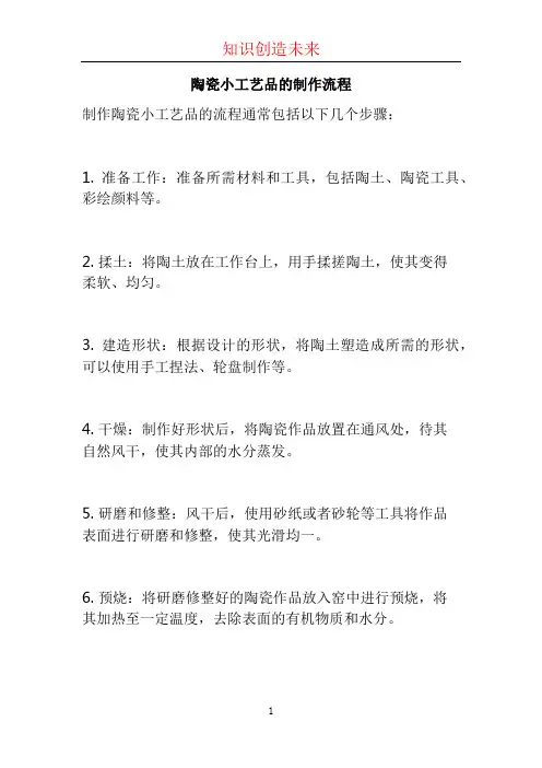 陶瓷小工艺品的制作流程