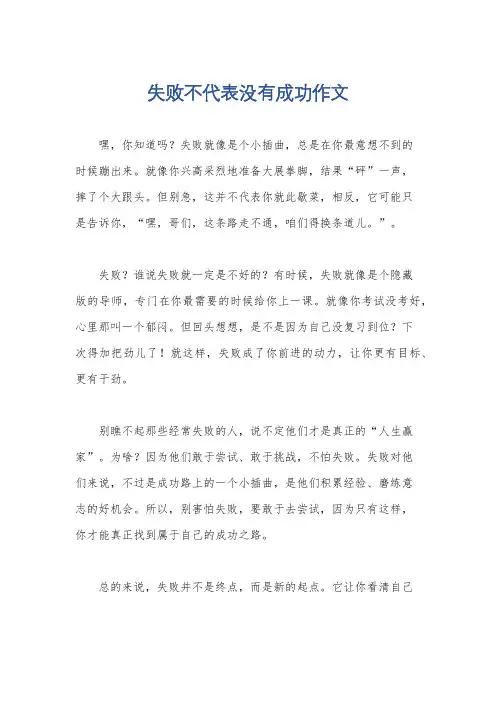 失败不代表没有成功作文