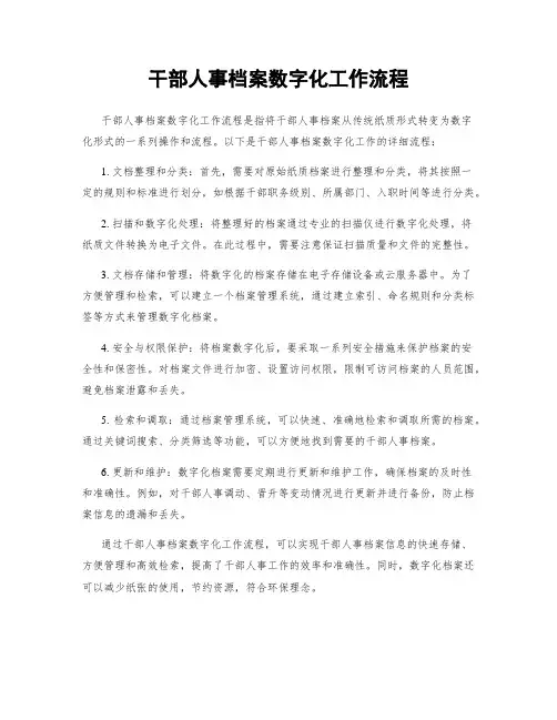 干部人事档案数字化工作流程