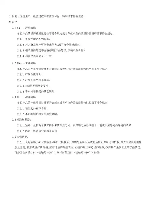 pcba检验标准最完整版)