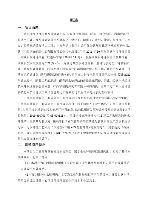 )项目主体工艺采用预处理