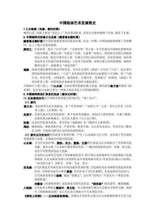 中国绘画艺术发展简史