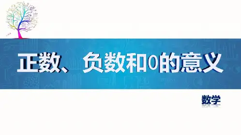 正数、负数和0的意义