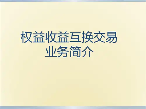权益类收益权互换交易讲义解析