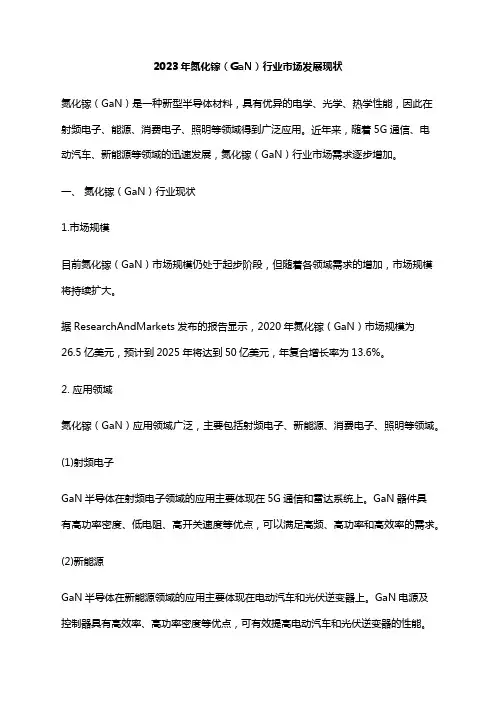 2023年氮化镓(GaN)行业市场发展现状