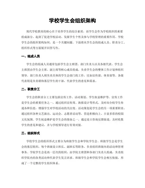 学校学生会组织架构