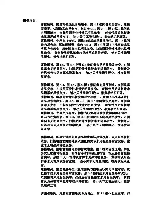 CT模板颈腰部