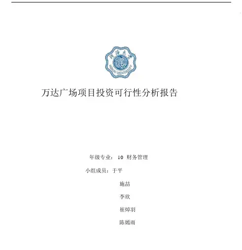 万达广场项目投资分析报告.doc