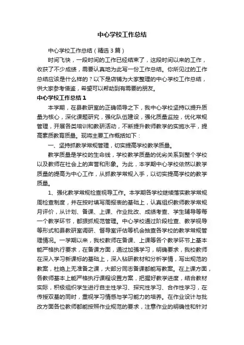 中心学校工作总结