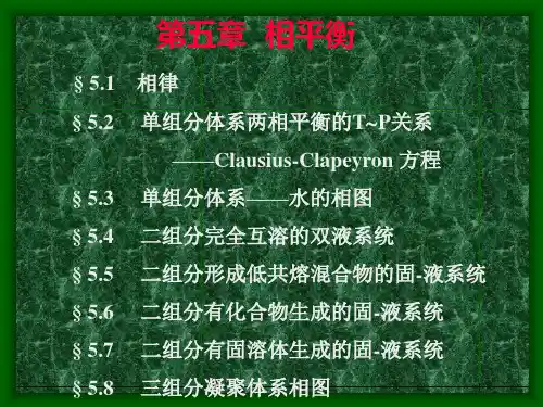 第五节相平衡§5.1相律§5.2单组分体系两