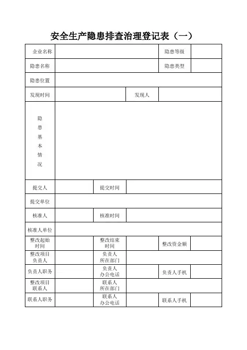 安全隐患排查登记表
