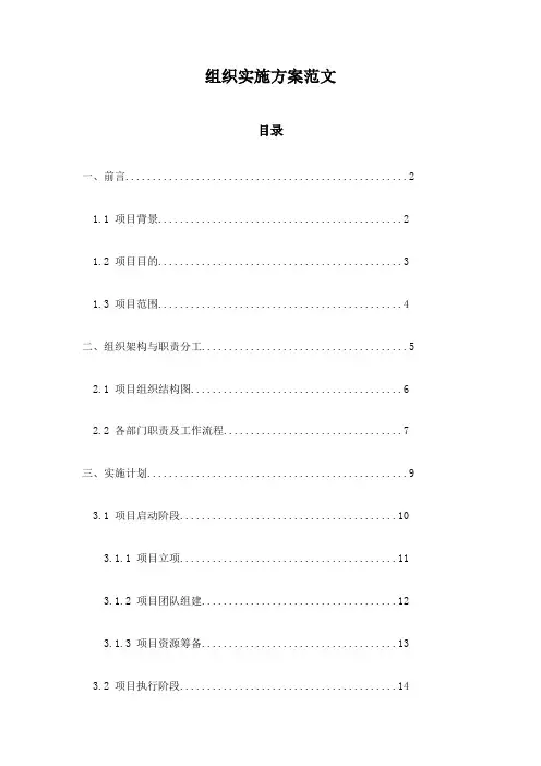 组织实施方案范文