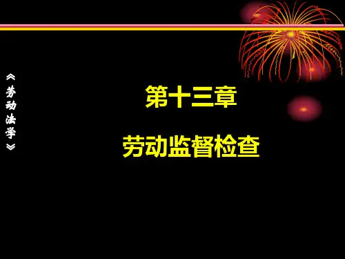 第13章  劳动监督检查  《劳动法学》PPT课件