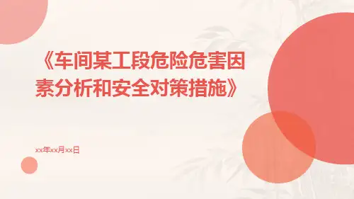 车间某工段危险危害因素分析和安全对策措施