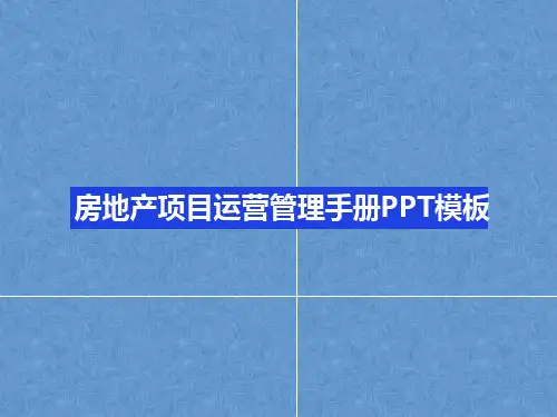 房地产项目运营管理手册PPT模板