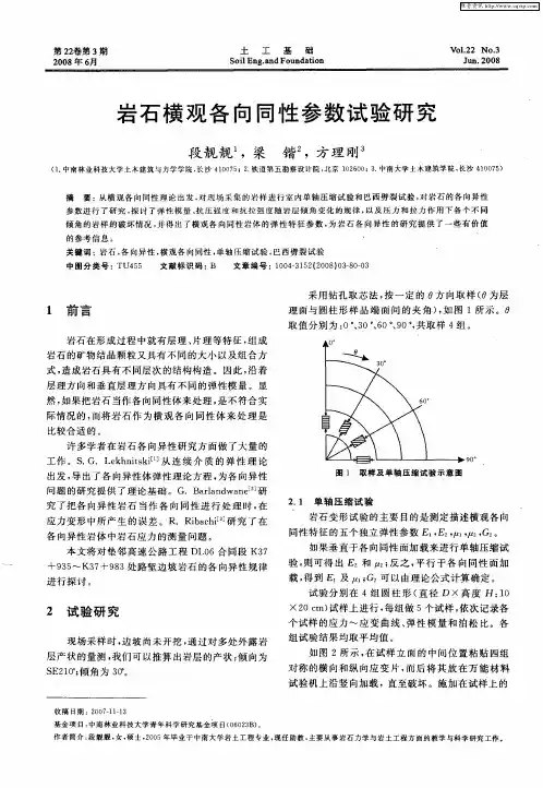 岩石横观各向同性参数试验研究