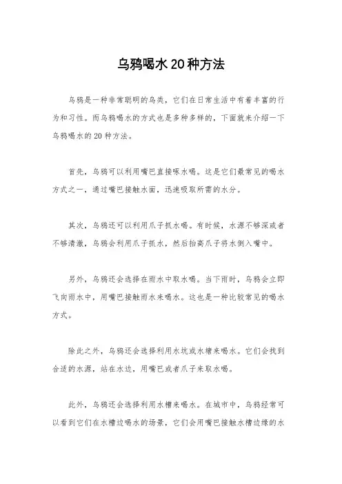 乌鸦喝水20种方法