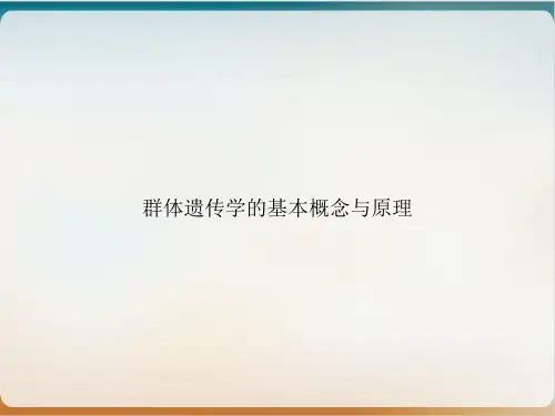 群体遗传学的基本概念与原理PPT优质课件
