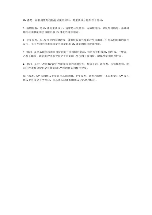 uv漆的组成