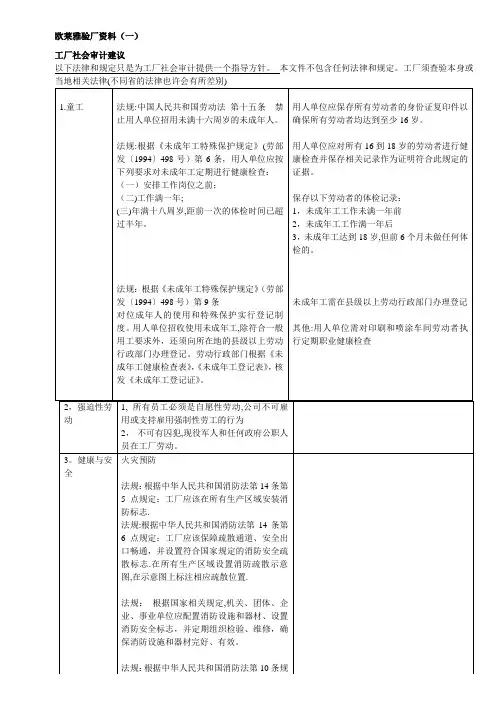 欧莱雅验厂清单【范本模板】