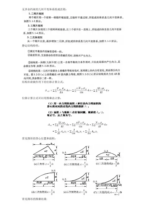 岩土基础--结构力学公式定理汇总