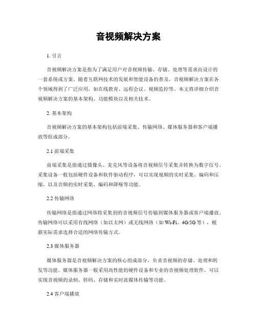 音视频解决方案