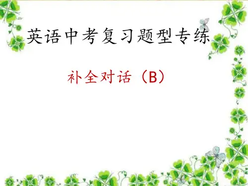 中考 补全对话(B)复习(共30张PPT)