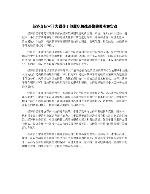 经济责任审计为领导干部履职精准画像的思考和实践