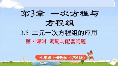 2024年新沪科大版七年级上册数学教学课件 3.5 第3课时 调配与配套问题