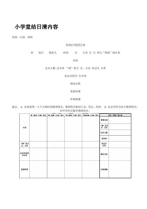 小学堂结日清内容