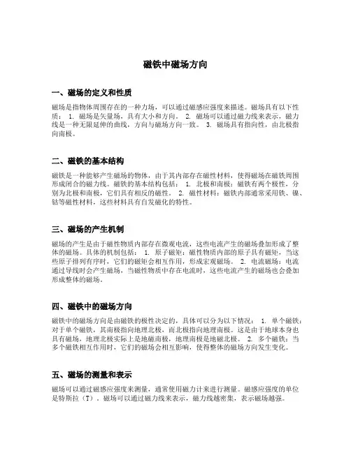 磁铁中磁场方向