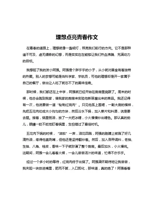 理想点亮青春作文