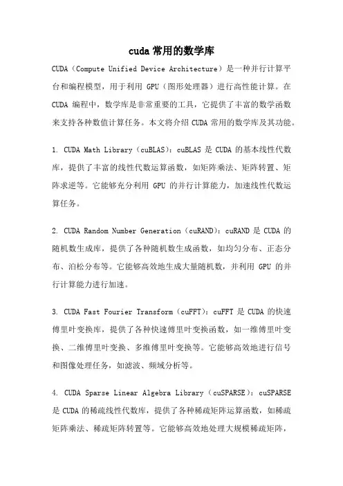 cuda常用的数学库