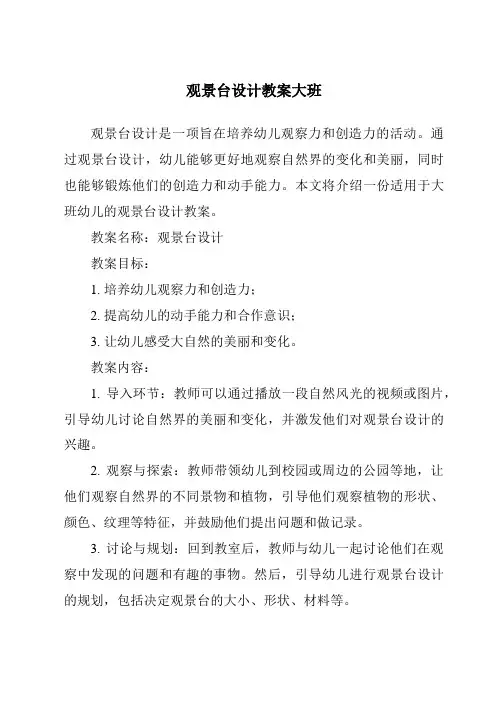 观景台设计教案大班