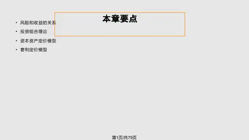 资本市场风险与收益PPT课件