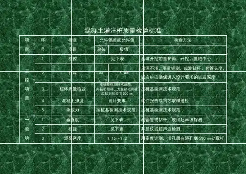 混凝土灌注桩质量检验标准