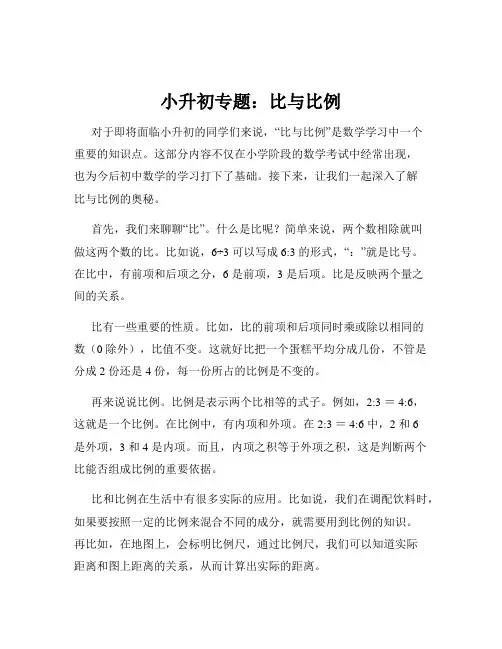 小升初专题：比与比例