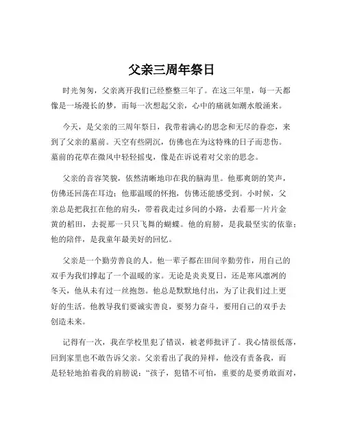 父亲三周年祭日