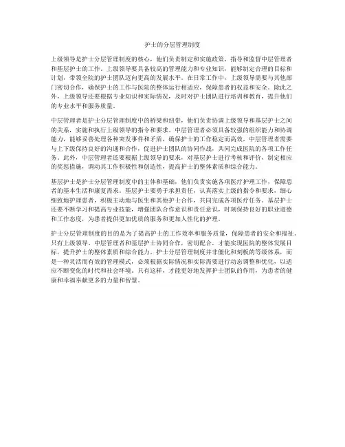 护士的分层管理制度