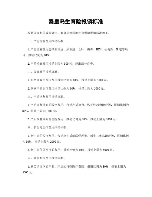 秦皇岛生育险报销标准