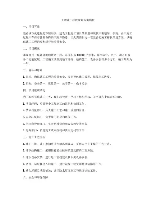 工程施工样板策划方案模板