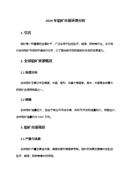 2024年钼矿市场环境分析