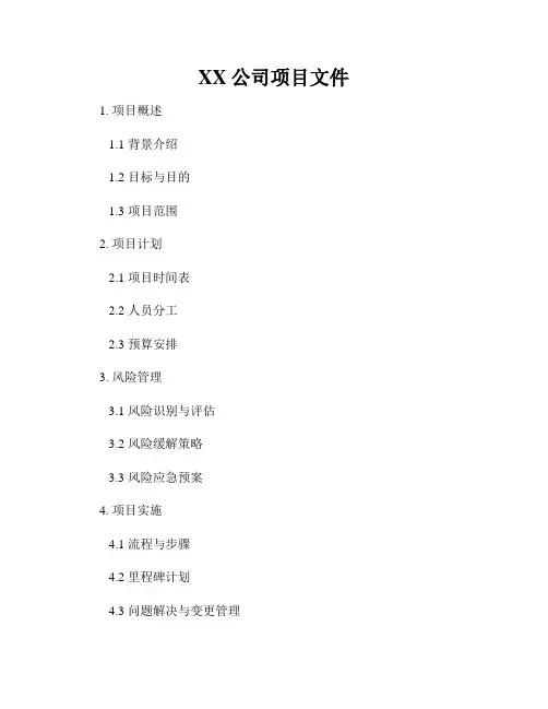 XX公司项目文件