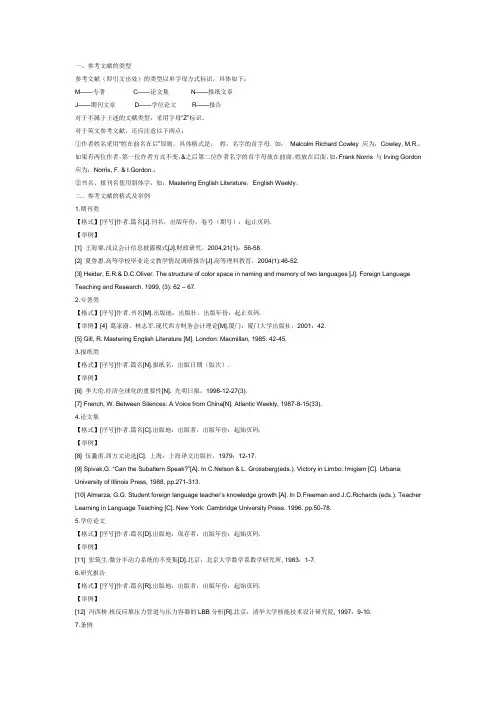 参考文献的标注格式以及其编辑方法