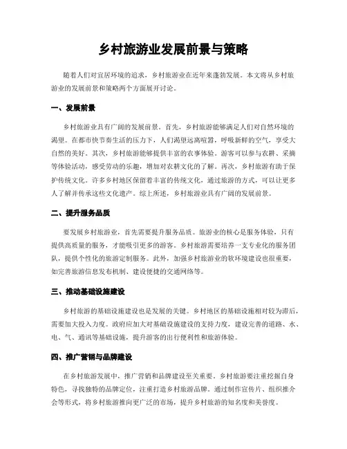 乡村旅游业发展前景与策略