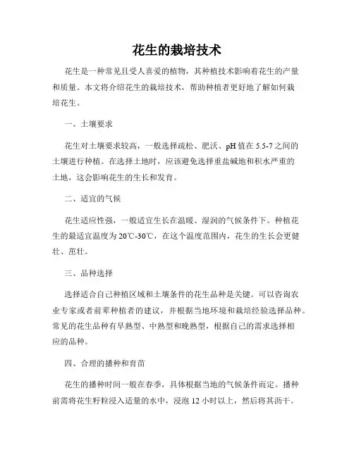 花生的栽培技术